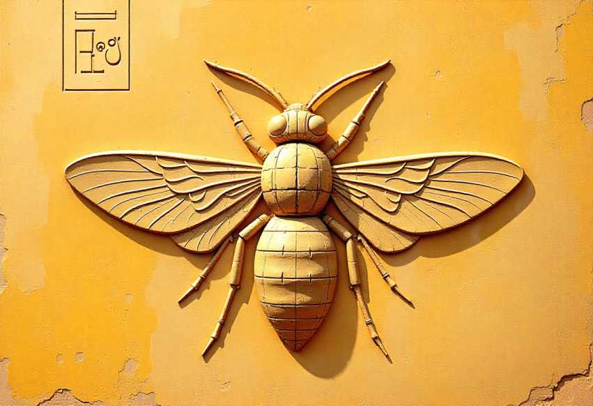 an ancient egyptian hieroglyph showing a bee symbol